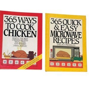 365 Ways to Cook Chicken & 365 Microwave Recipes Set of 2 Spiral Bound Cookbooks
